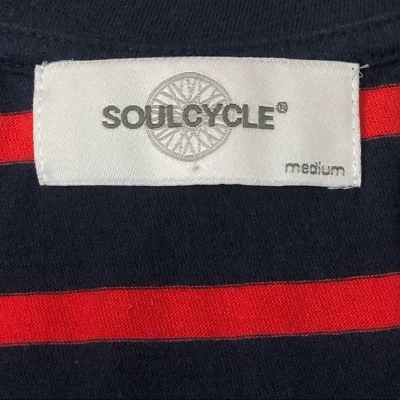 SOULCYCLE Navy Red Racerback Striped Tank Top - Picture 3 of 5